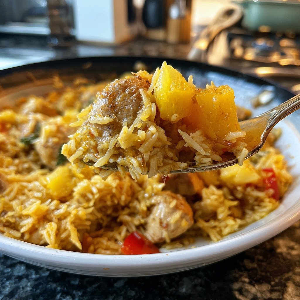One Pan Pineapple Chicken And Rice