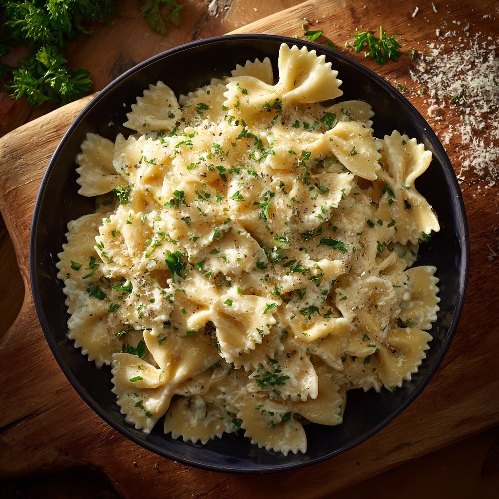 Bow Tie Pasta With Alfredo Sauce
