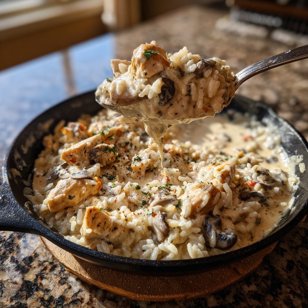 Creamy Mushroom Chicken Rice