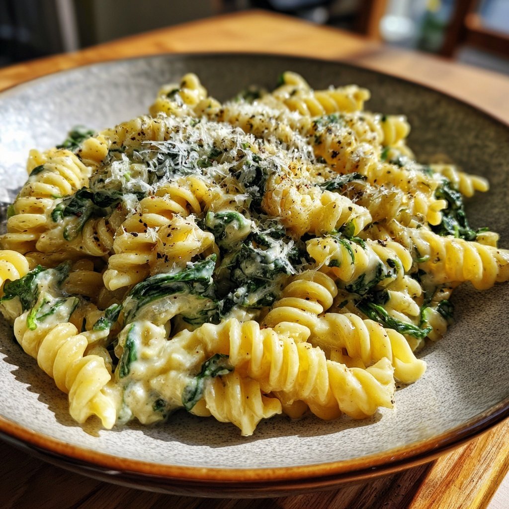 Creamy Spinach Garlic Pasta