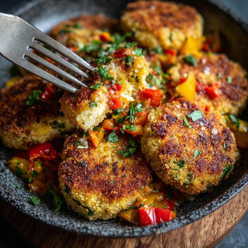 Crispy Polenta Veggie Coins