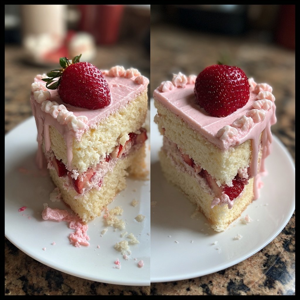 Mini Heart Cake with Strawberry Buttercream