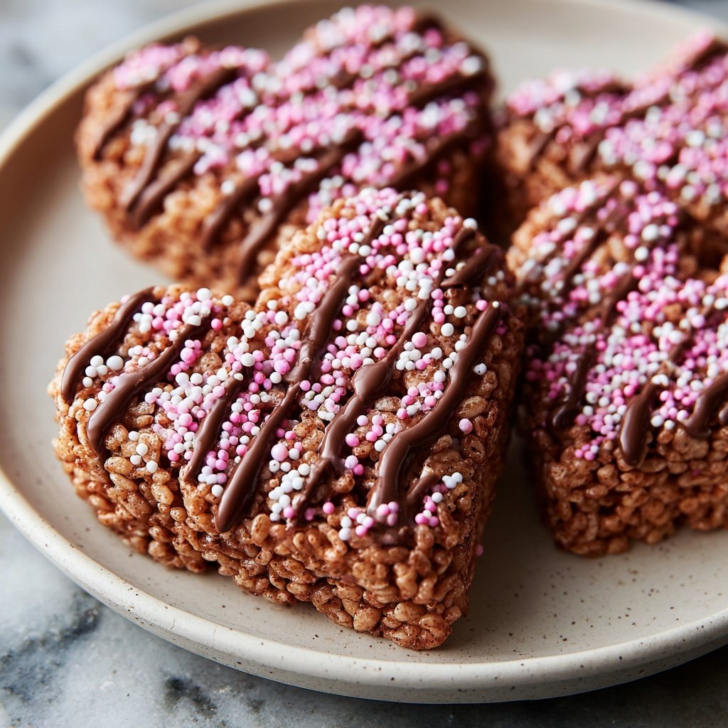 Valentines Snacks Chocolate Rice Crispy Hearts
