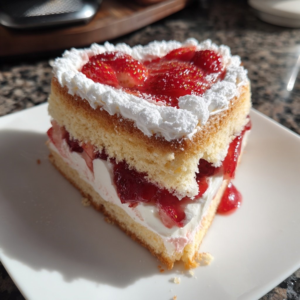 Mini Heart Cake with Strawberry Honey Cream