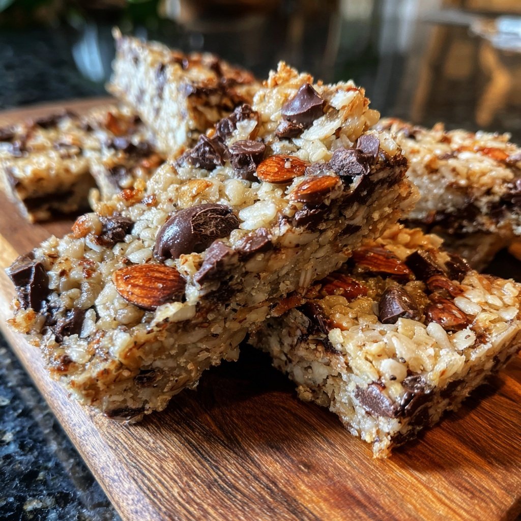 Chocolate Almond Coconut Snack Bars