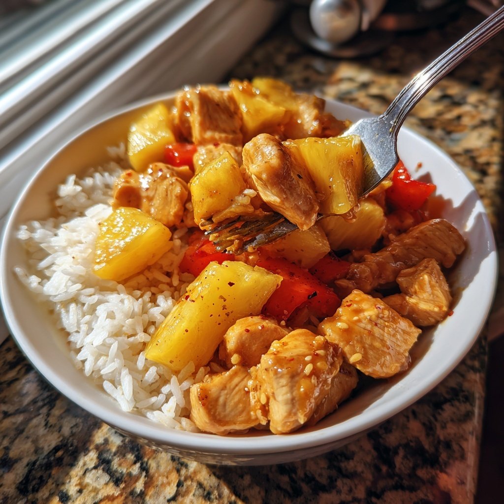 Sweet Pineapple Chicken Rice Bowl