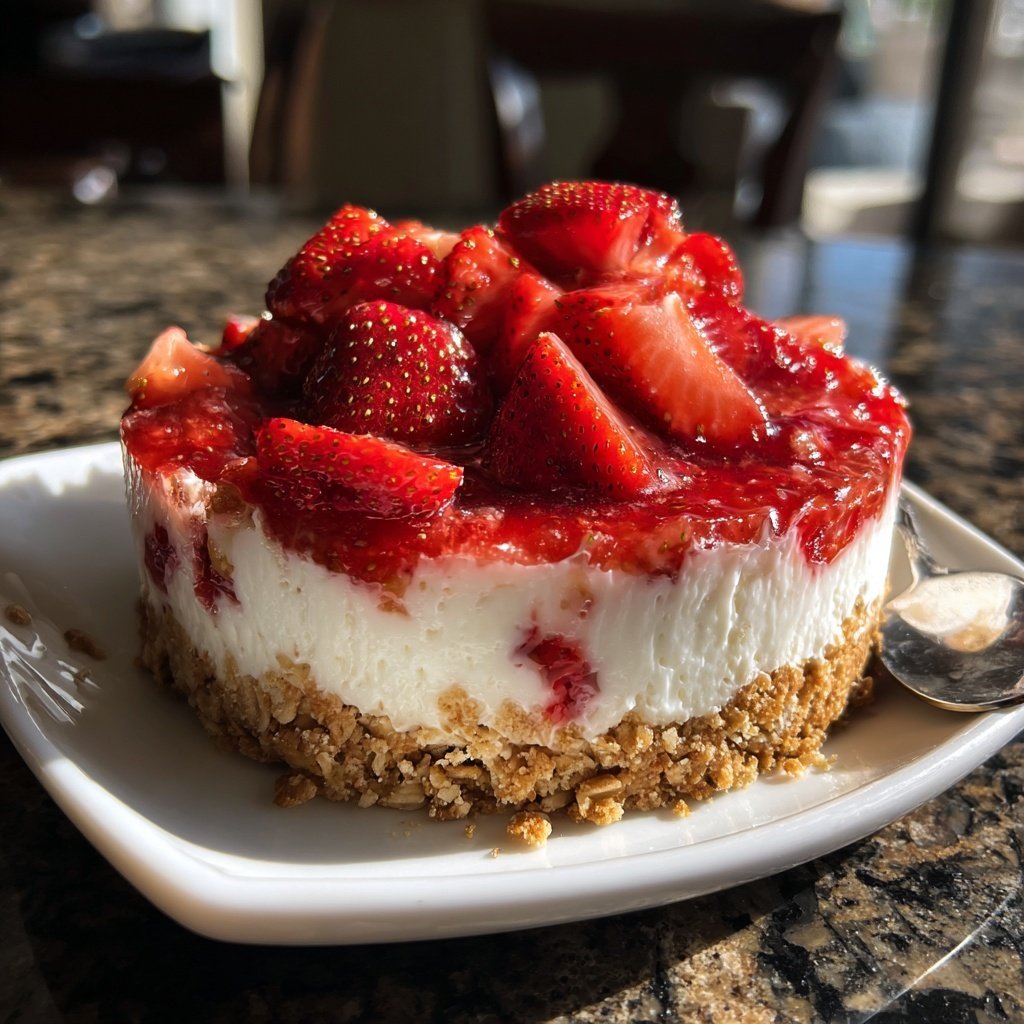 No Bake Strawberry Cheesecake Oats